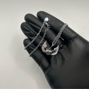 Vivienne Westwood Silver Black Necklace Heart New Chain Adjustable Pendant 18”